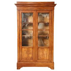 Louis-Philipped Light Mahogany Vitrine