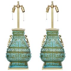 Vintage Tony Duquette Style Chinoiserie Lamps