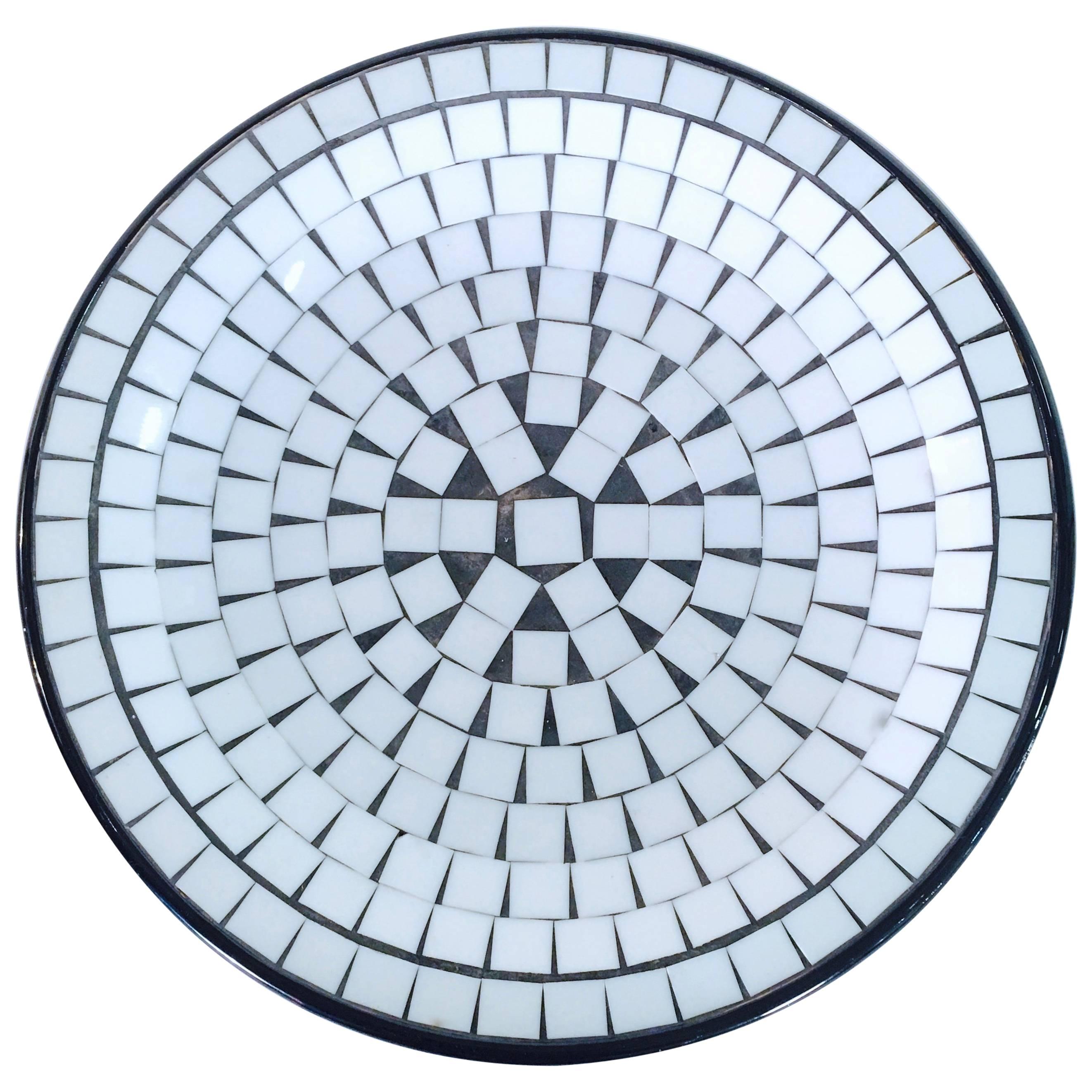 Medium Scale Danish Tile Mosaic Plate or Platter