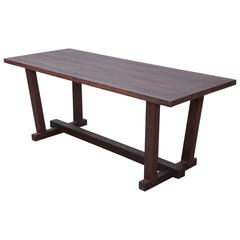 French 1960s Heavy Solid Studio Dining Table in Oak 3