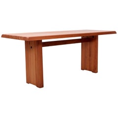 Large Pierre Chapo T19 Dining Table in Solid Elm