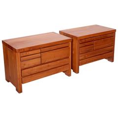 Rare Pair of Pierre Chapo R19 Drawer in Solid Elmwood