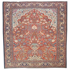 Pictorial Antique Persian Tabriz Carpet