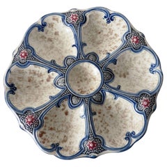 19th Century Majolica Oyster Plate Wasmuel