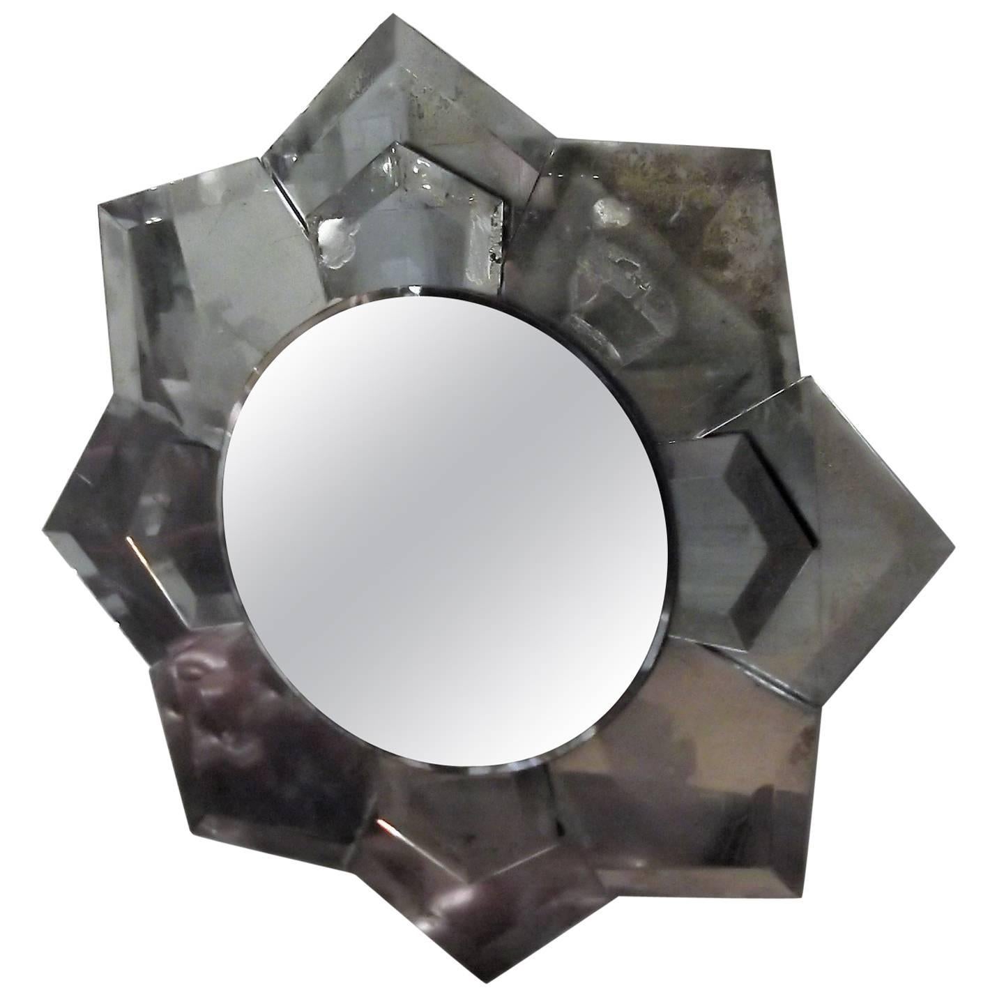 Starburst Mirror with Aged Mirror Frame