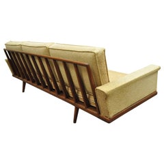 Vintage Mel Smilow Smilow Thielle Mid Century Danish Modern Teak Wood Frame Sofa Couch