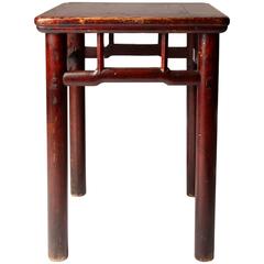 Chinese Square Stool with Humpbacked Stretchers