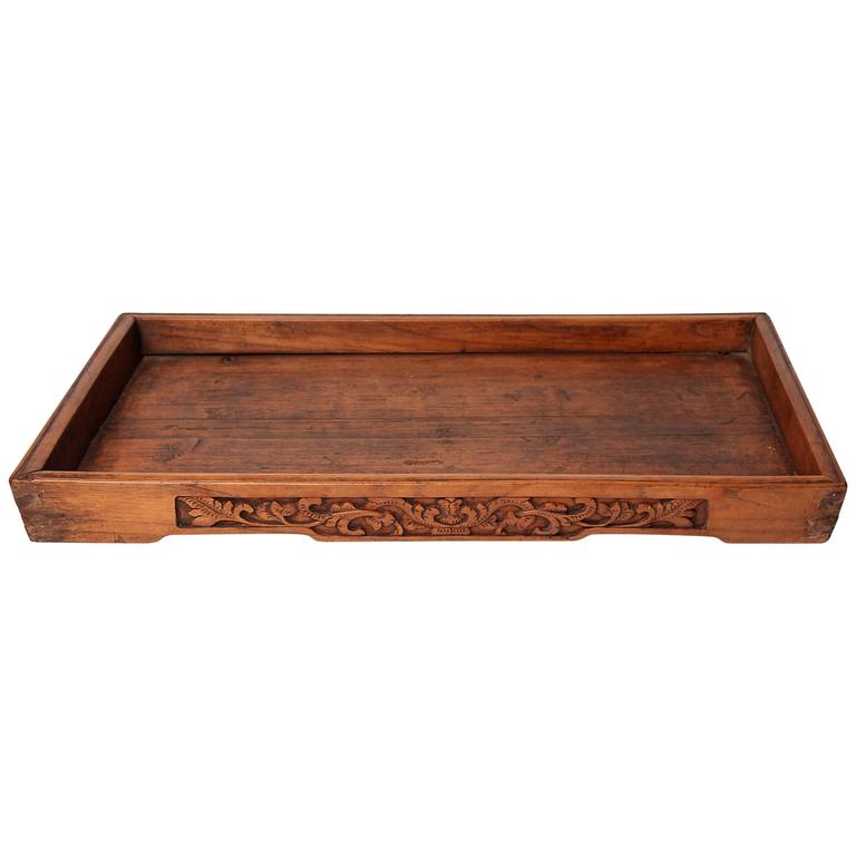Carved Chinese Wooden Tray at 1stDibs