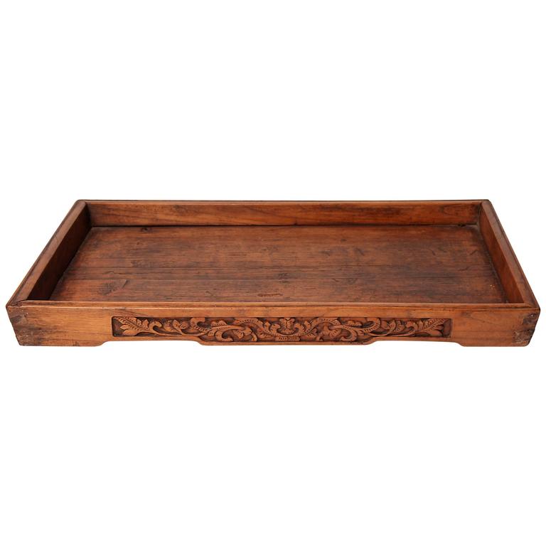Carved Chinese Wooden Tray at 1stDibs