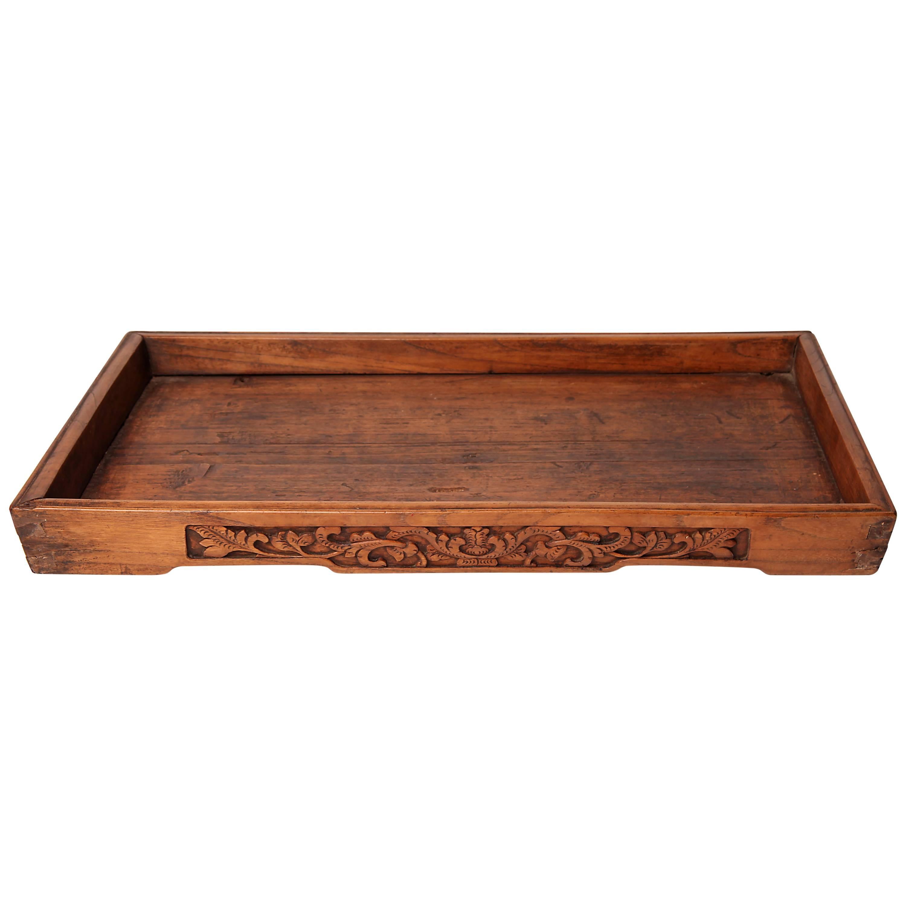 Carved Chinese Wooden Tray