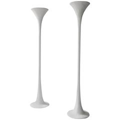 Handmade White Plaster Torchiere, Kacper Dolatowski