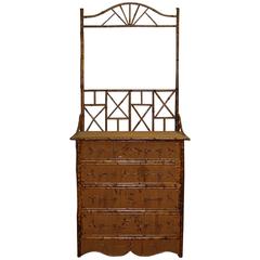 Turn of the Century Bamboo and Rattan Four-Drawer Chest 9