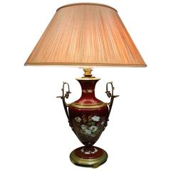 Large Outstanding French Porcelain Lamp