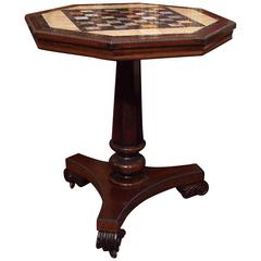 English William IV Rosewood Specimen Top Games Table 1
