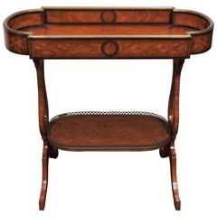 French Napoleon III Marquetry Tea Table
