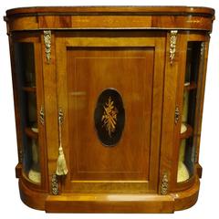 Victorian Walnut Inlaid Credenza, Sideboard