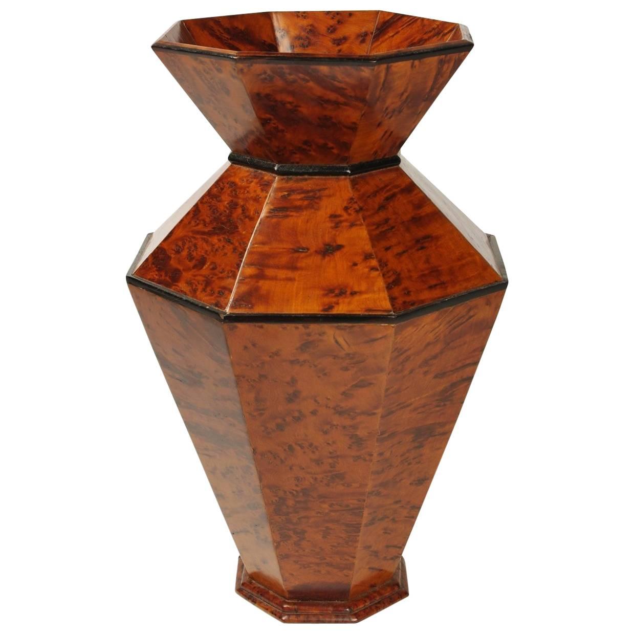 Rare Biedermeier Burr Yew Spittoon