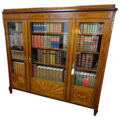 Stunning French Marquetry C19th Library Bookcase