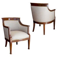 Fine Pair of Sculptural Armchairs in Cuban Mahogany Attributed to Johan Rohde 7