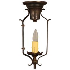 One of Two Spanish Revival Ceiling Mount, circa 1920s One of Two Spanish Revival Ceiling Mount, circa 1920s