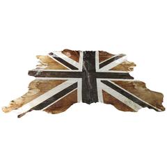 Union-Jag Flag Printed Cowhide, Chocolate and Caramel