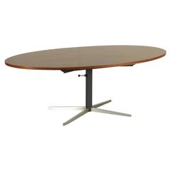 Table Adjustable Height Rosewood Veneer Metal Aluminium Vintage, Italy, 1960s