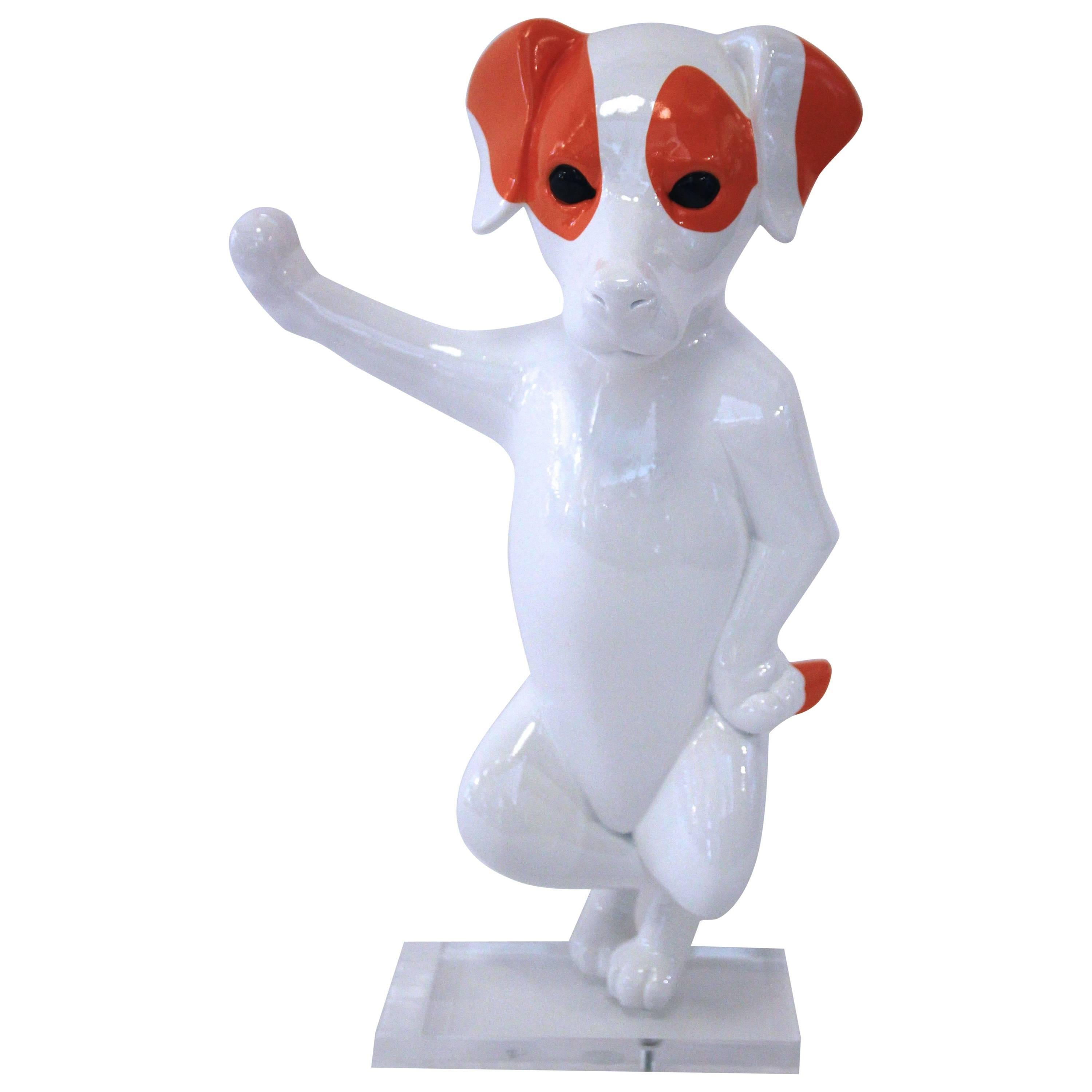 Stéphane Bolongaro, Sculpture Chien ""Totor"". Résine, circa 2016, France