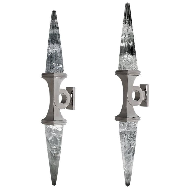 Rock Crystal Wall Sconces by Alexandre Vossion For Sale at 1stdibs