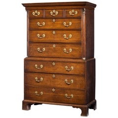 Used George III Period Oak Chest on Chest