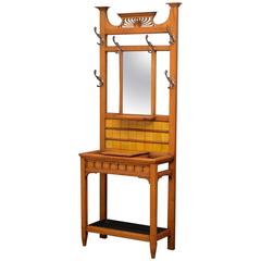 Arts and Crafts Solid Oak Hall Stand or Coat Stand 6