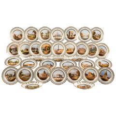 Mid-19th Century 34-Piece, Paris Porcelain Dessert Service