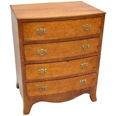 Small Antique Maple Bow Front Chest of Drawers