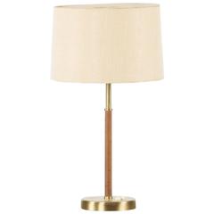 Brass and Leather Table Lamp by Bertil Brisborg