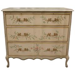 Painted Three-Drawer Chest of Drawers with Brush Slide