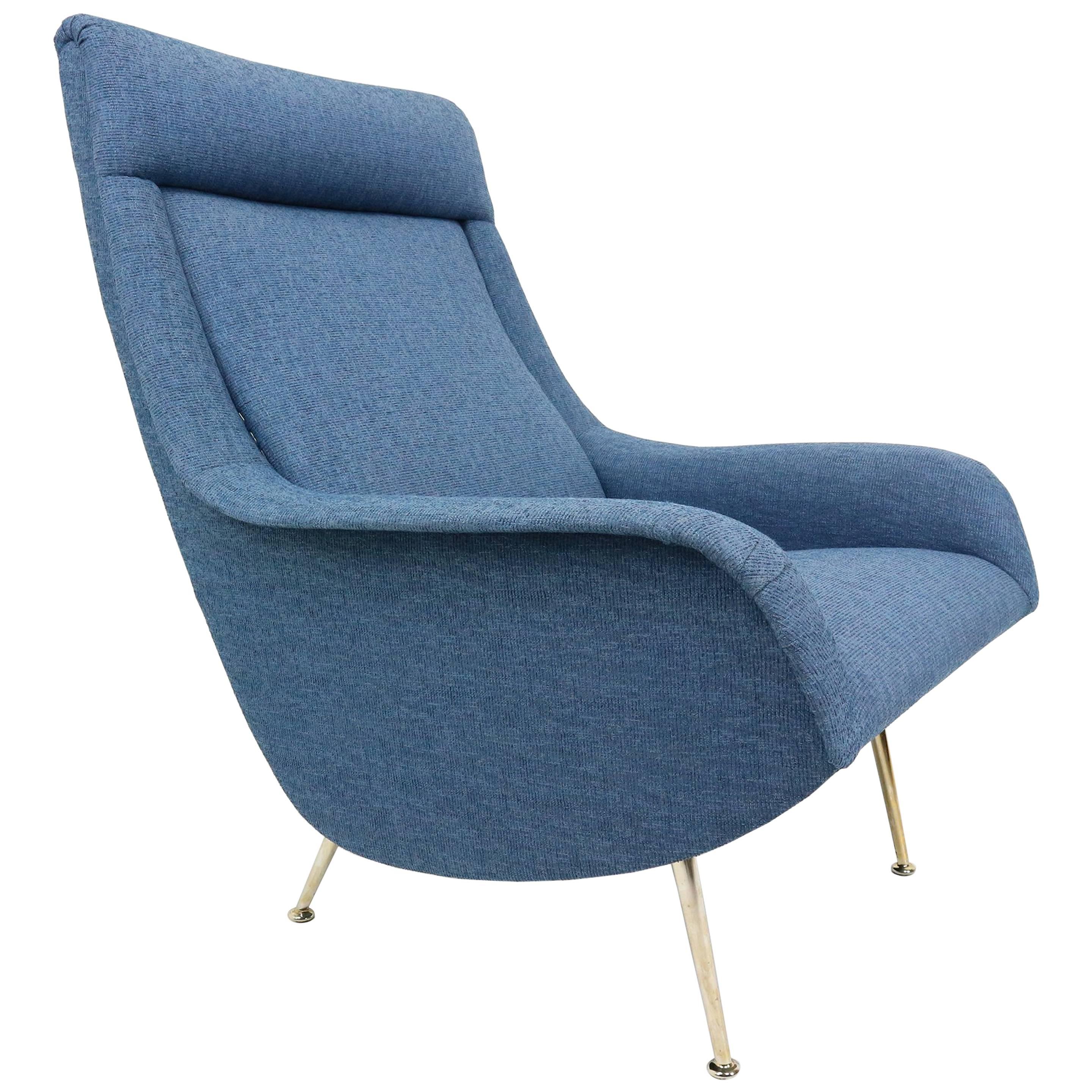 Blue Armchair by Aldo Morbelli for Isa Bergamo, 1950s
