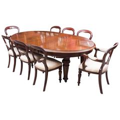 Antique Victorian Oval Dining Table and Eight Chairs, circa 1860