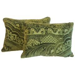 19th Century French Voided Velvet Pillows by Mary Jane McCarty