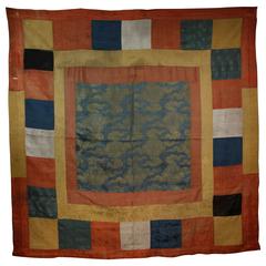 Antique Tibetan Silk Patchwork Textile