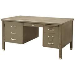 Steel American Industrial Desk in Original Condition 1