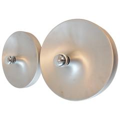 Set of two Aluminium Wall Sconces as Used by Charlotte Perriand for Les Arcs
