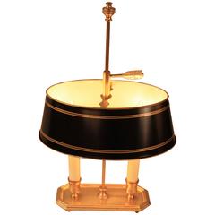 French Bronze Empire Style Bouillotte Table Lamp