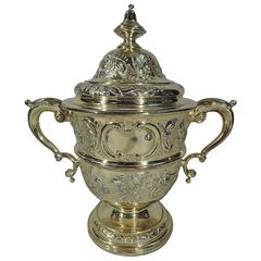 Richly Gilt English Sterling Silver Trophy Cup 5