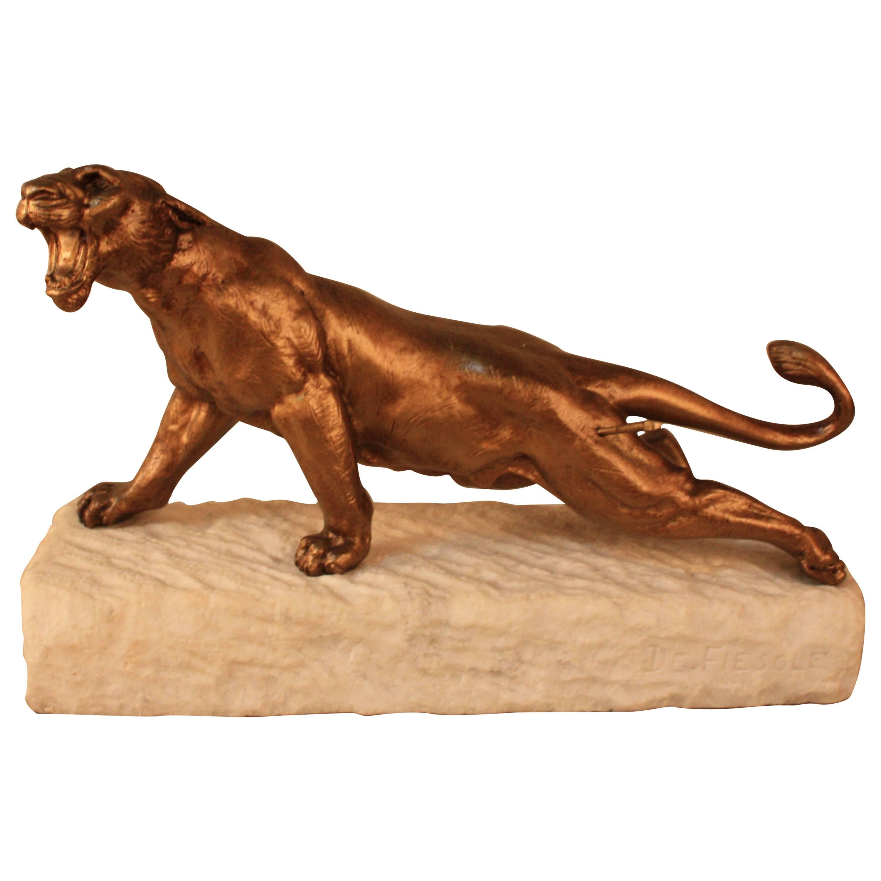  Early 20th Century French Bronze Tiger