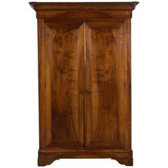 Antique French Louis Philippe Walnut Armoire, circa 1850