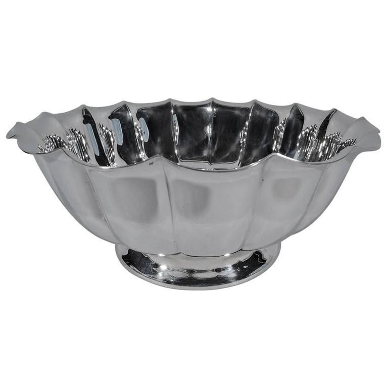 Striking Fluted and Footed Sterling Silver Bowl by Reed and Barton For