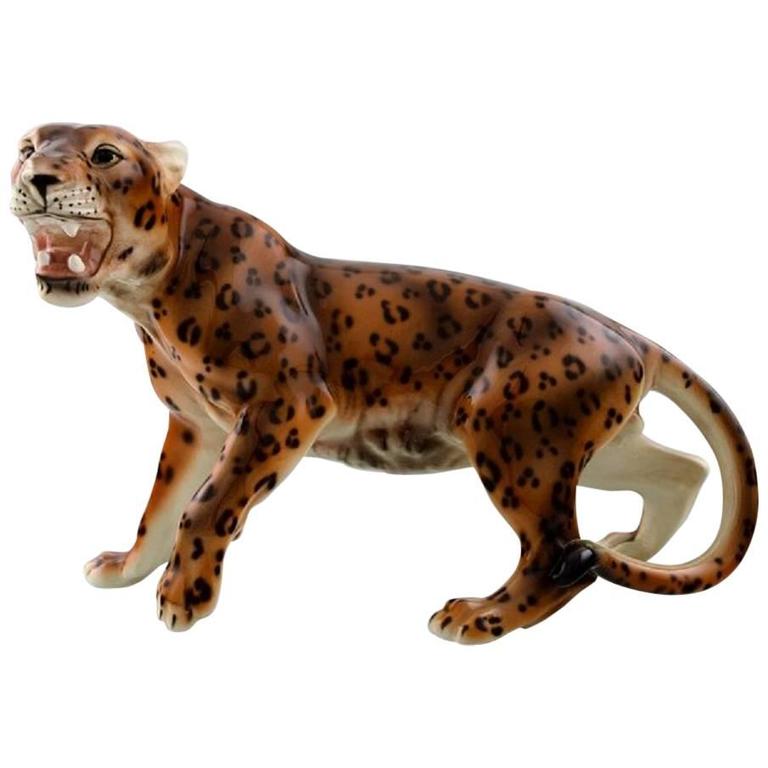 Keramos, Vienna Jaguar Figure in Porcelain, Beautiful Figure, circa
