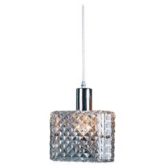 Triangular Mid-Century Modern Chrome and Prismatic Glass Pendant 6