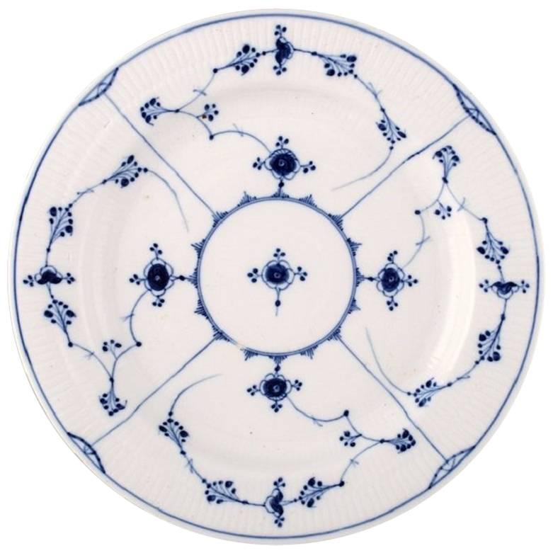 Rare and Antique Royal Copenhagen Blue Fluted Large Round Platter, 19th Century For Sale