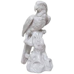 White Glazed Italian Terra Cotta Parrot