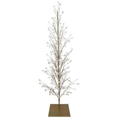 Ornamental Gold Metal and Crystal Tree